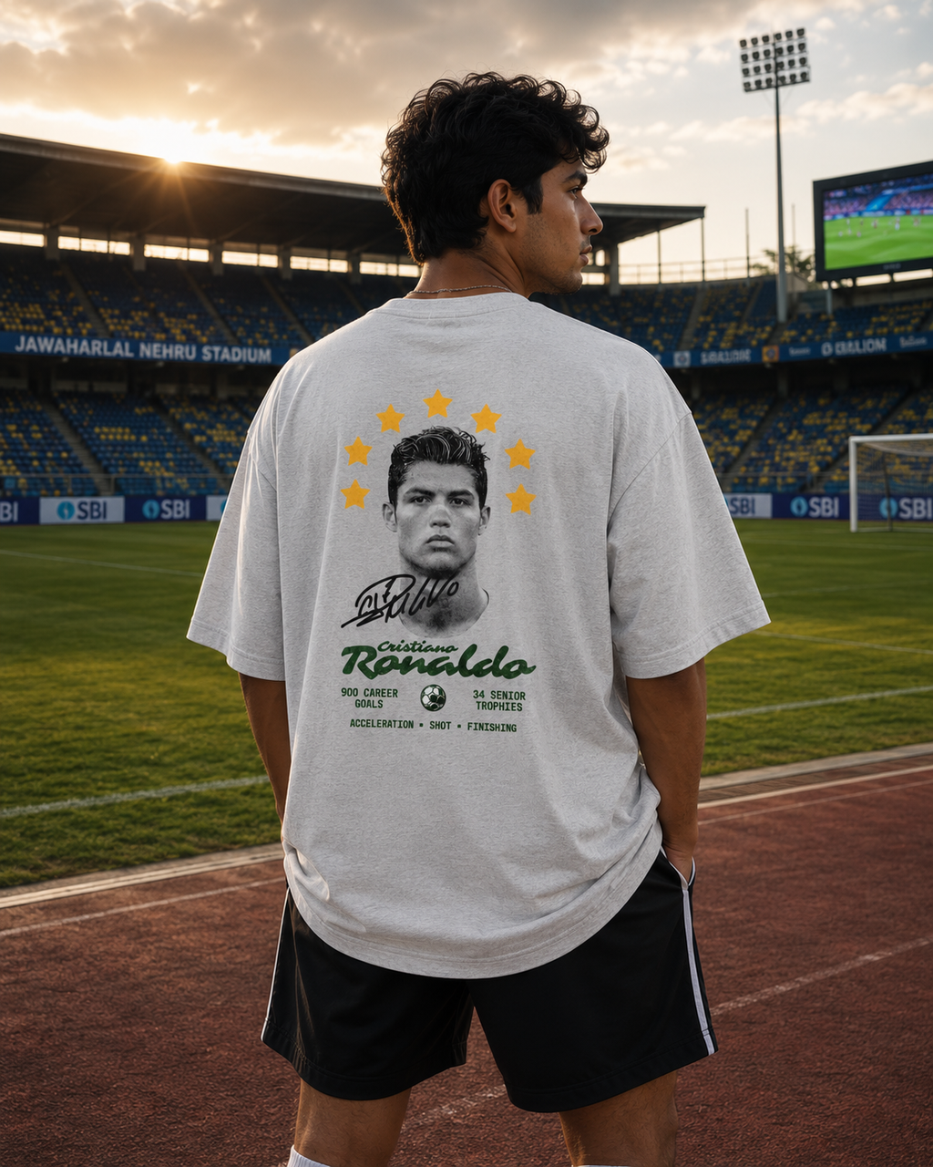 Cristiano Ronaldo Vintage Football Oversized T-Shirt