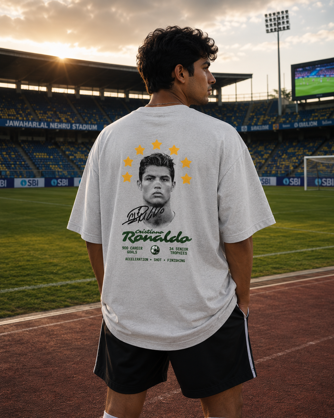 Cristiano Ronaldo Vintage Football Oversized T-Shirt
