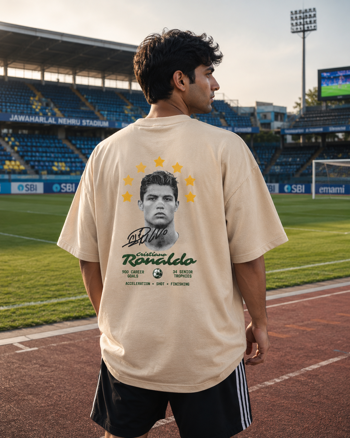 Cristiano Ronaldo Vintage Football Oversized T-Shirt