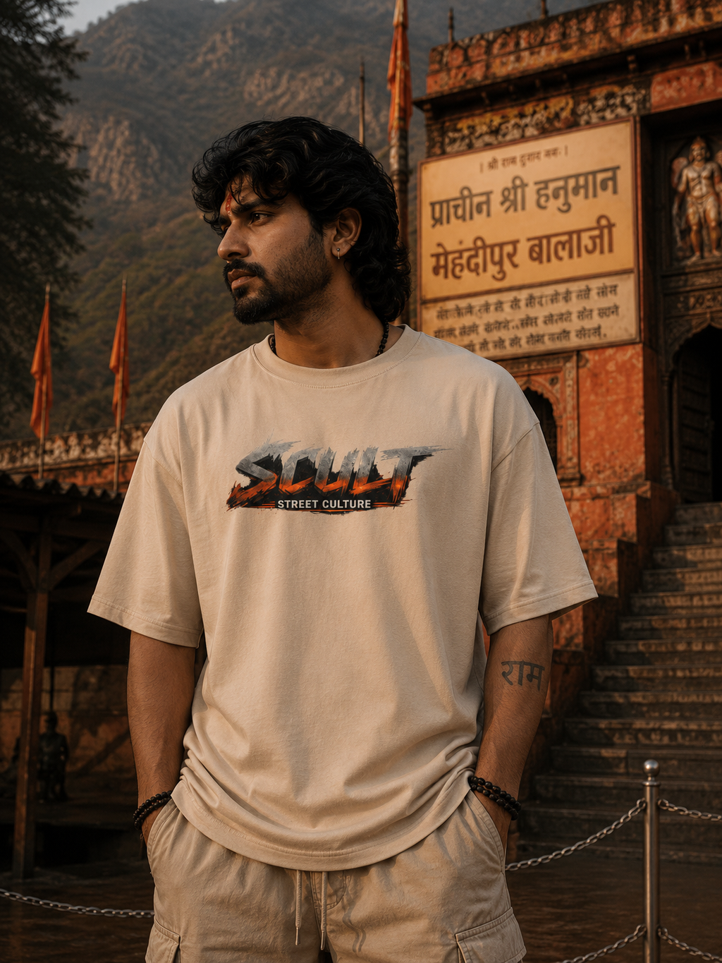 Unbreakable Hanuman Oversized T-Shirt