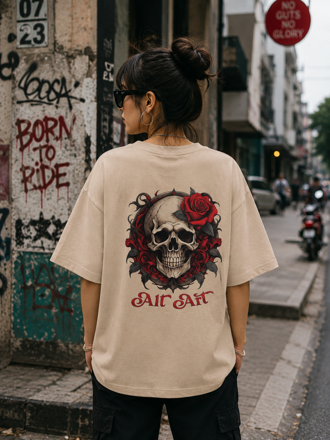 Unisex Oversized Skull T-Shirt