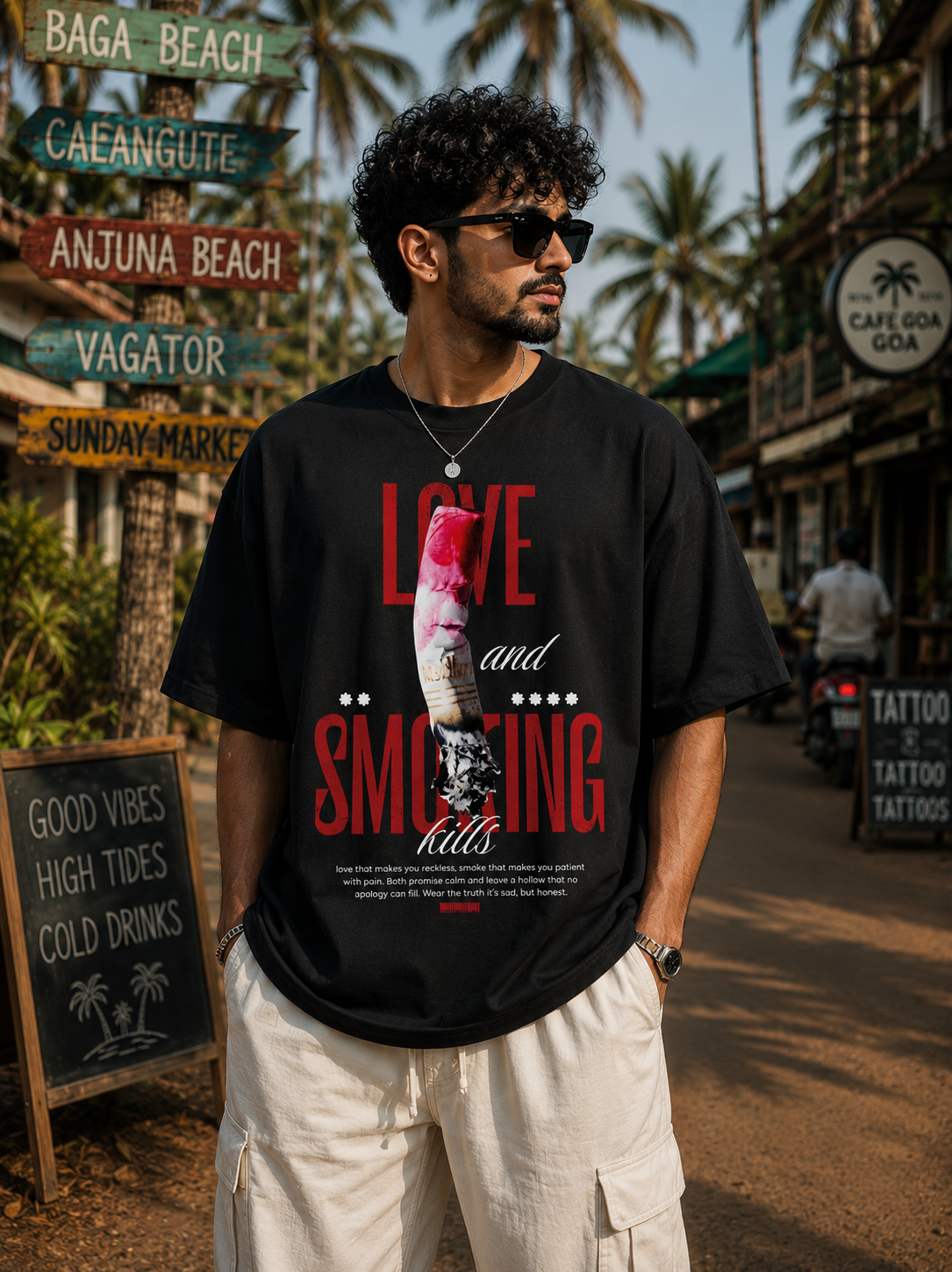 Love and Smiling Oversized T-Shirt