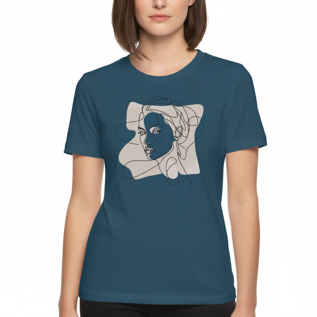 Minimal Abstract Face Women’s Regular Fit T-Shirt