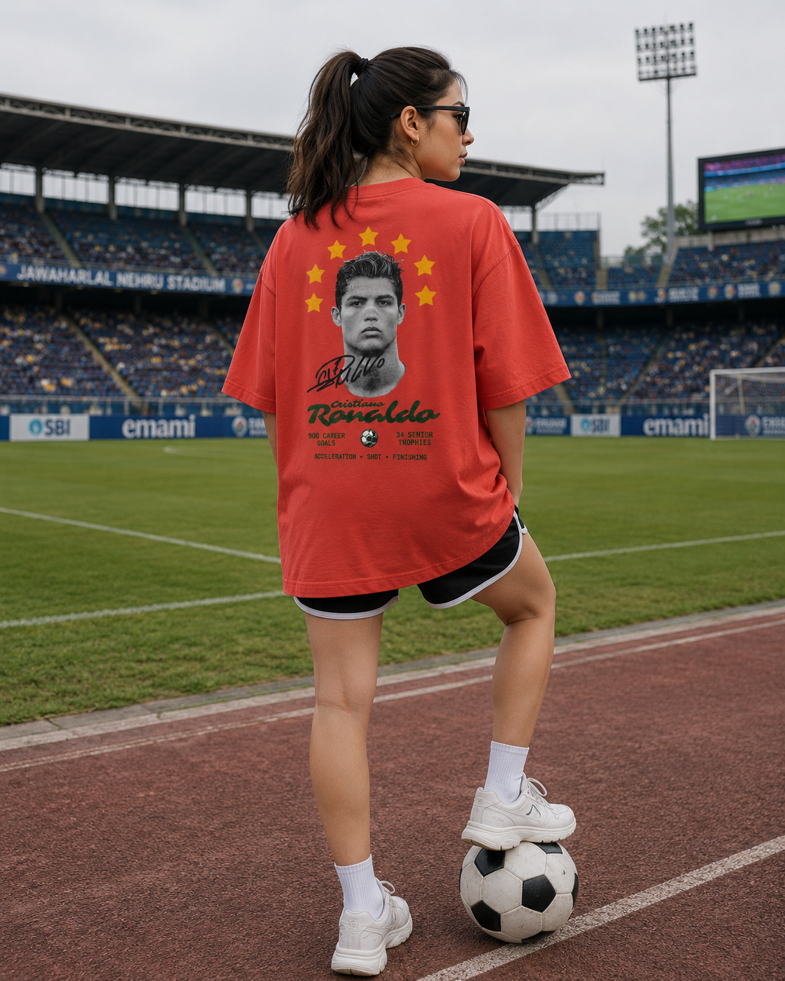 Cristiano Ronaldo Vintage Football Oversized T-Shirt
