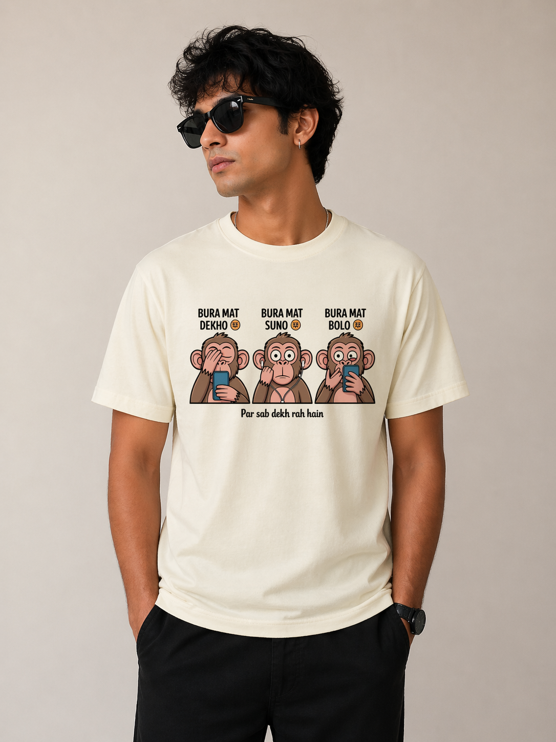 Bura Mat Dekho Suno Bolo Funny T-Shirt