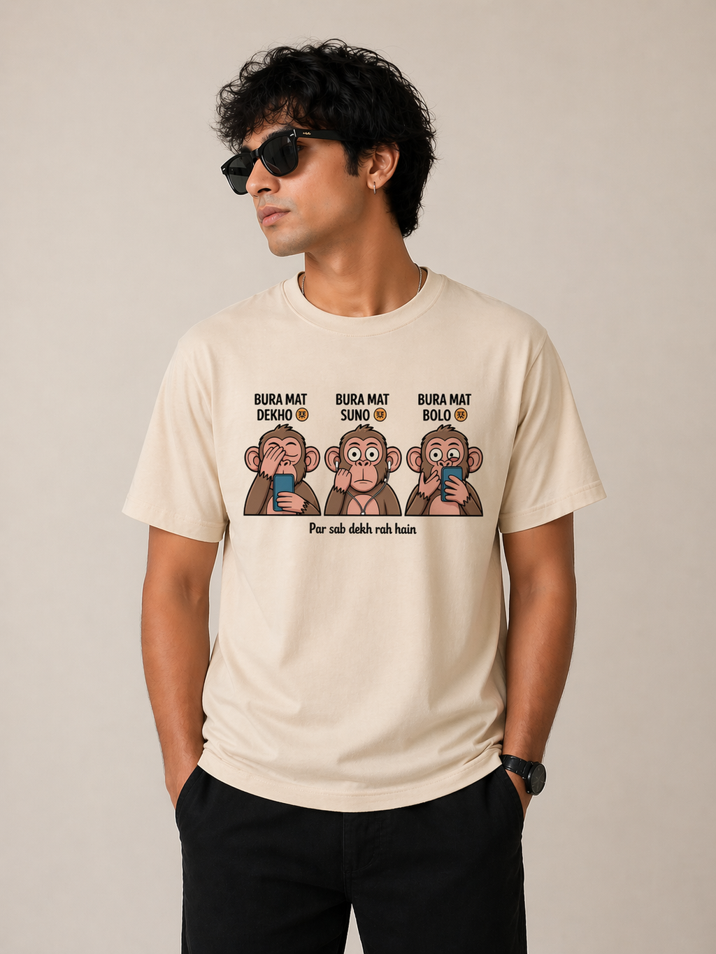 Bura Mat Dekho Suno Bolo Funny T-Shirt