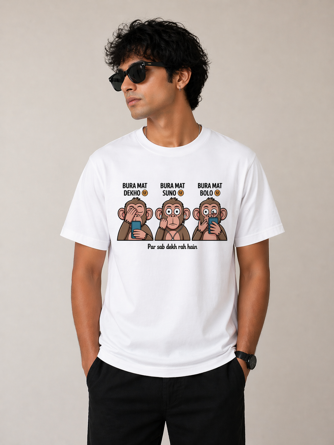Bura Mat Dekho Suno Bolo Funny T-Shirt