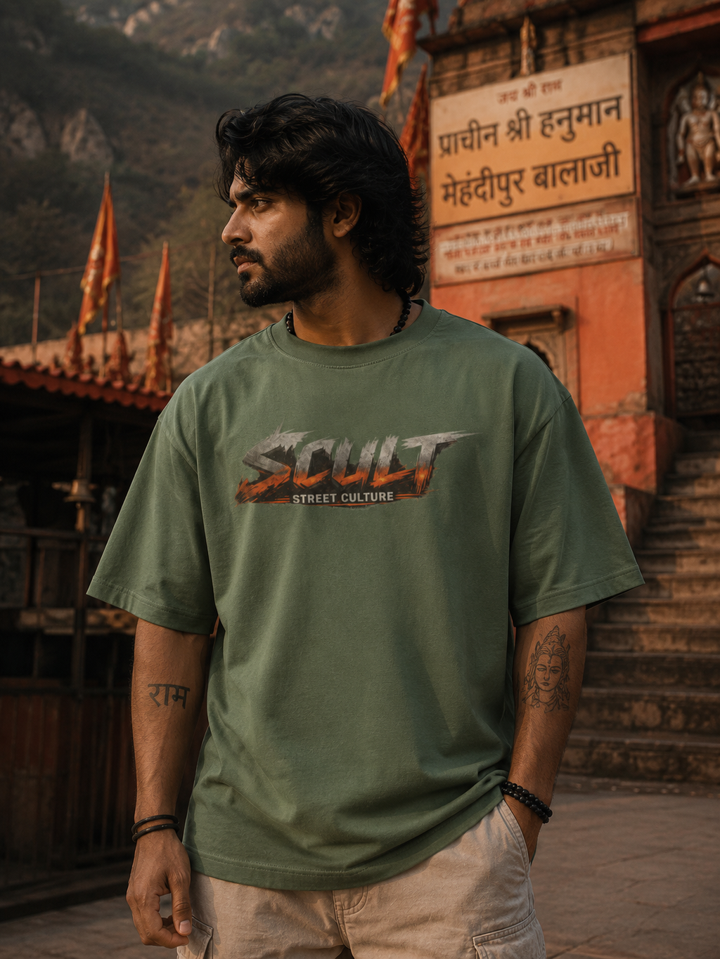 Unbreakable Hanuman Oversized T-Shirt
