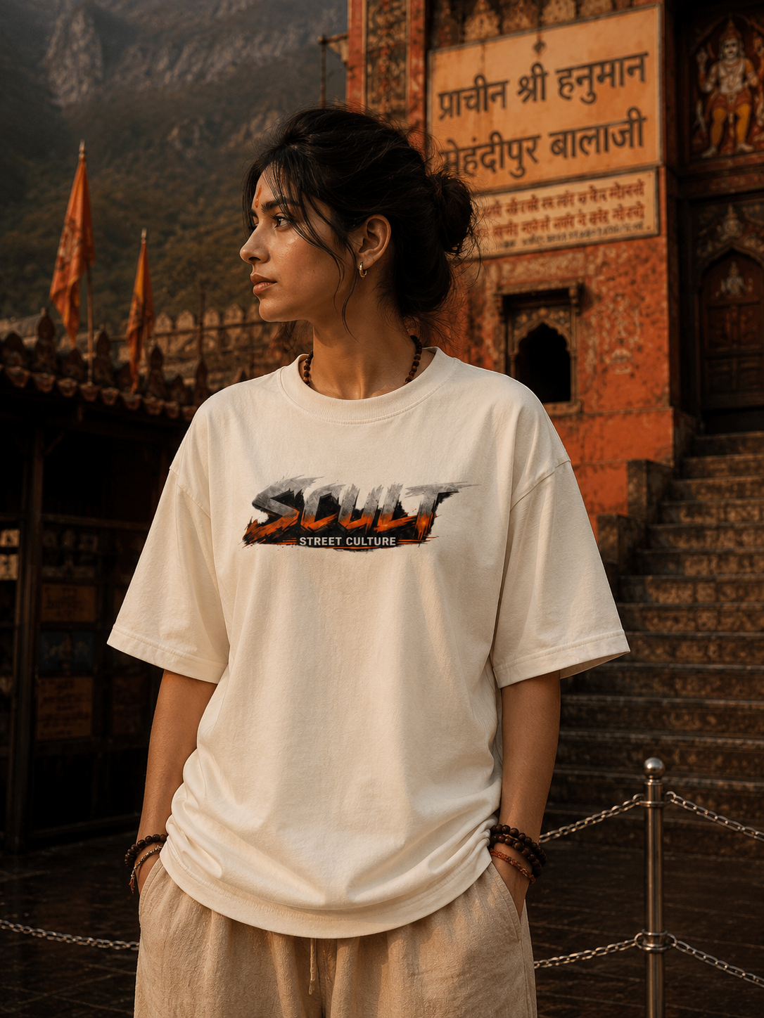 Unbreakable Hanuman Oversized T-Shirt