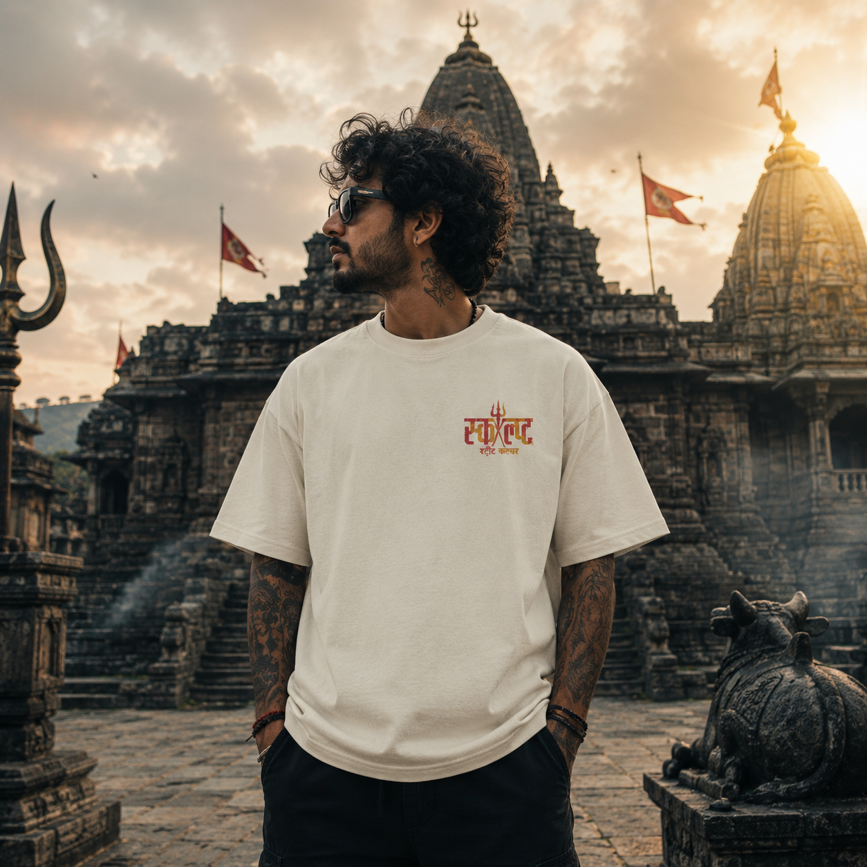 Mahakal Warrior Gothic Shiva Oversized Tee