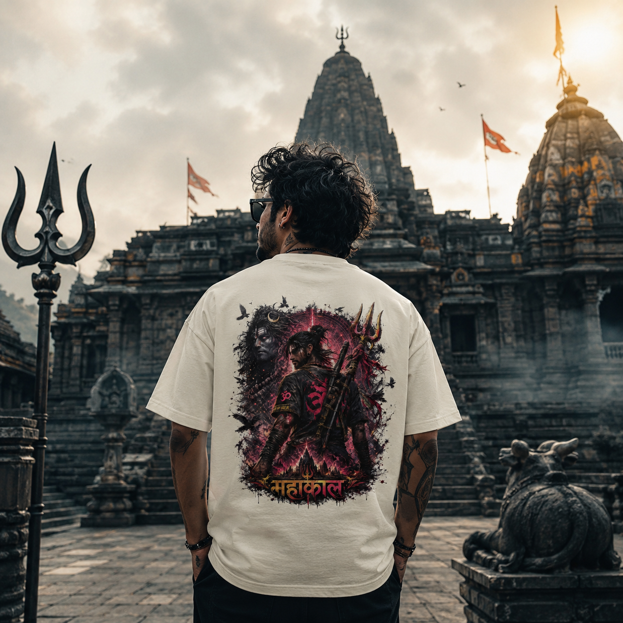 Mahakal Warrior Gothic Shiva Oversized Tee