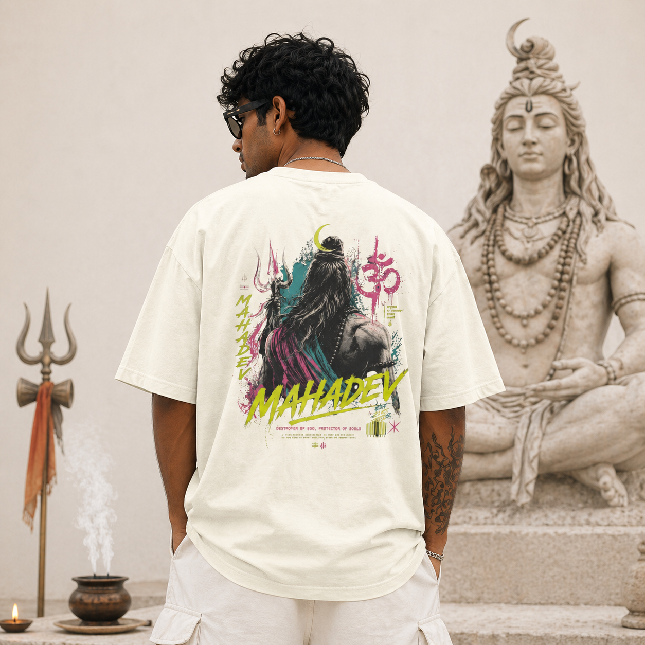Mahadev Neon Street Graphic Oversized T-Shirt