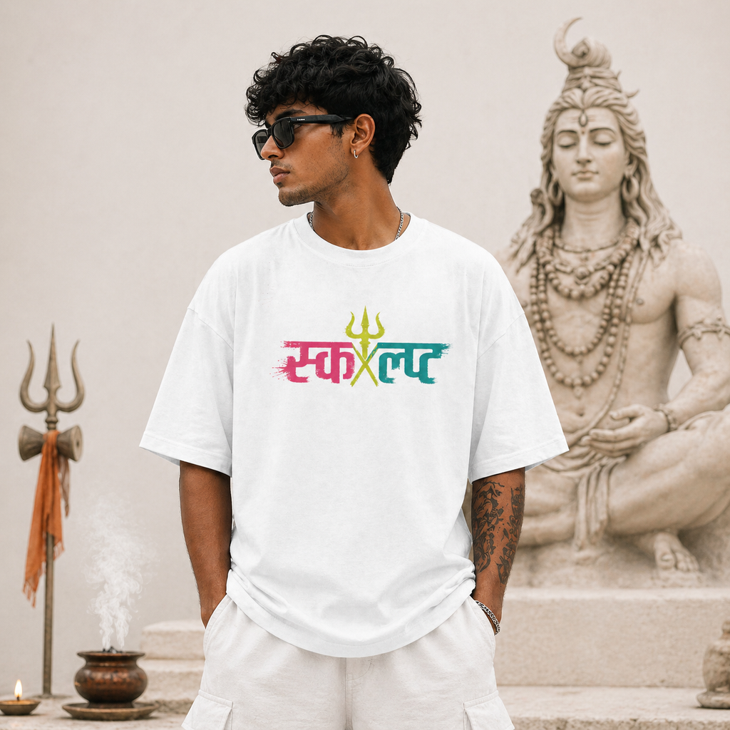 Mahadev Neon Street Graphic Oversized T-Shirt
