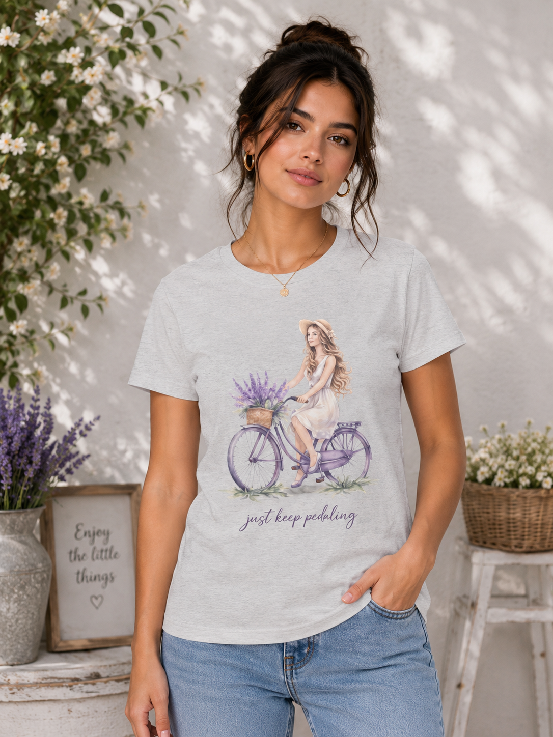 “Just Keep Pedaling” Women’s Regular Fit T-Shirt