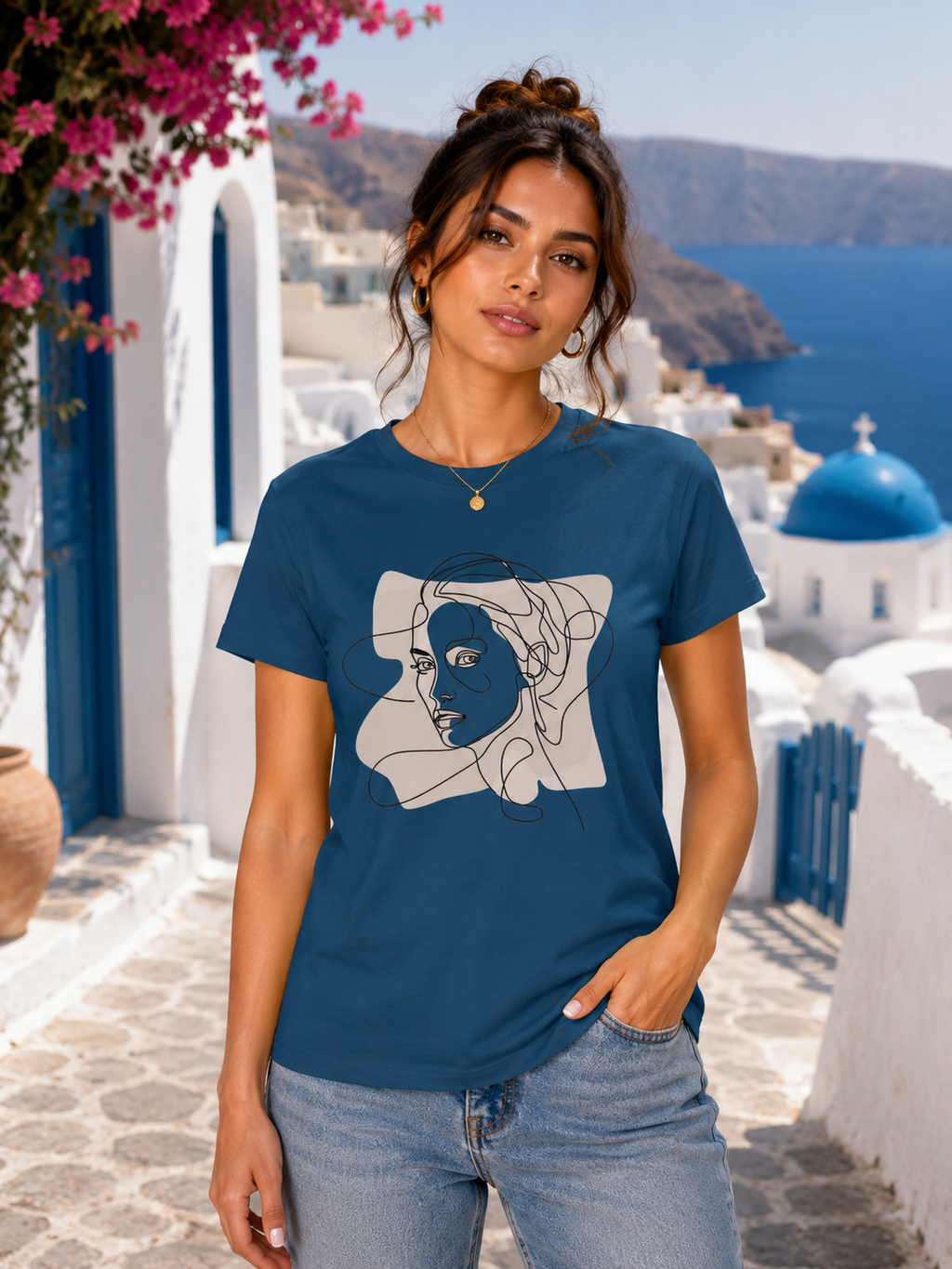 Minimal Abstract Face Women’s Regular Fit T-Shirt