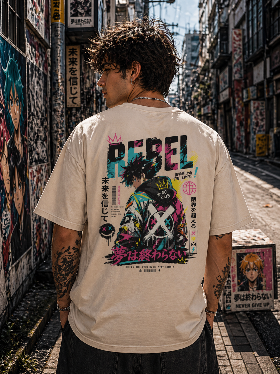 Rebel Anime Oversized T-Shirt