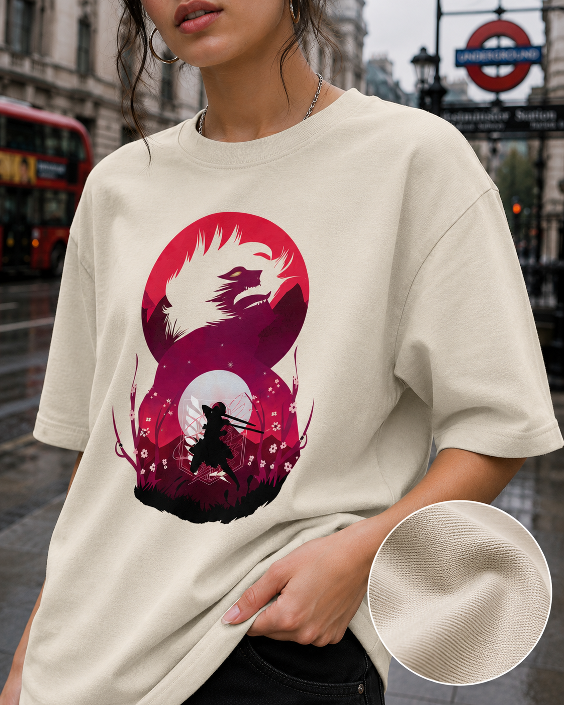 Shadow Warrior Oversized Anime T-Shirt