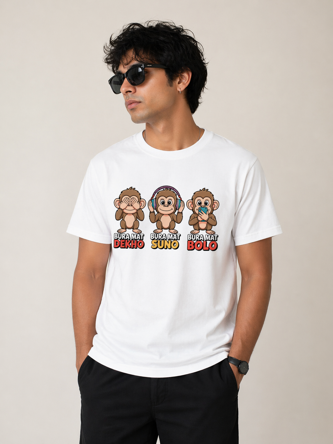 Bura Mat Dekho Suno Bolo T-Shirt