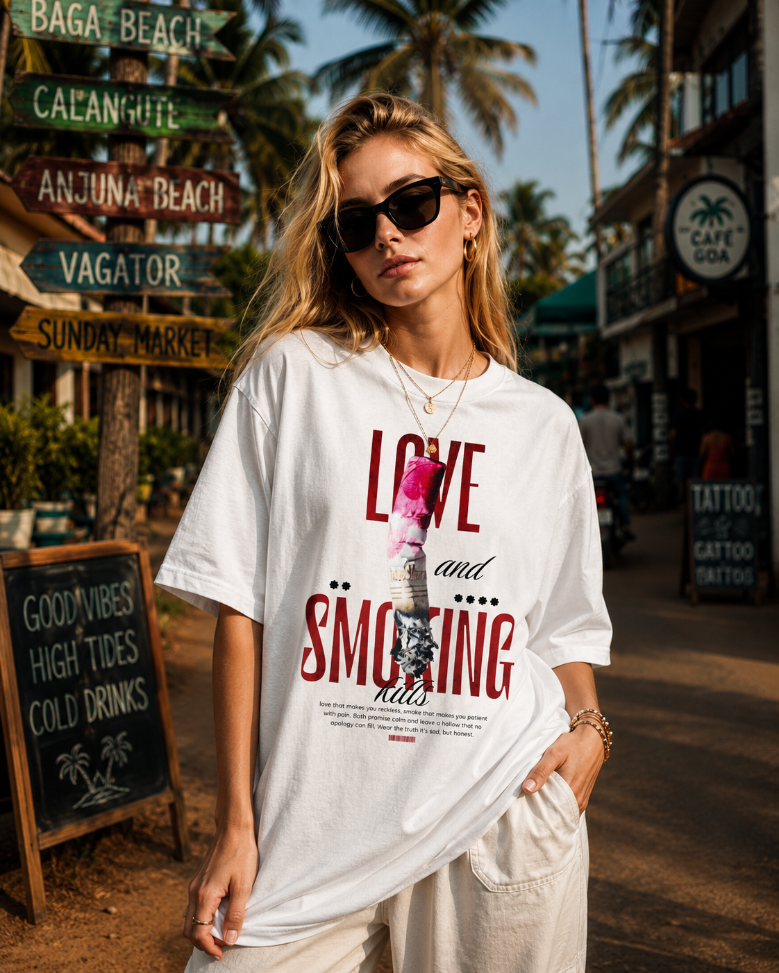 Love and Smiling Oversized T-Shirt